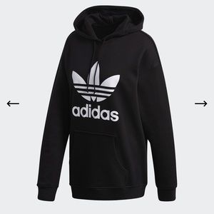 Adidas Black Hooded Sweatshirt - Adidas trefoil
